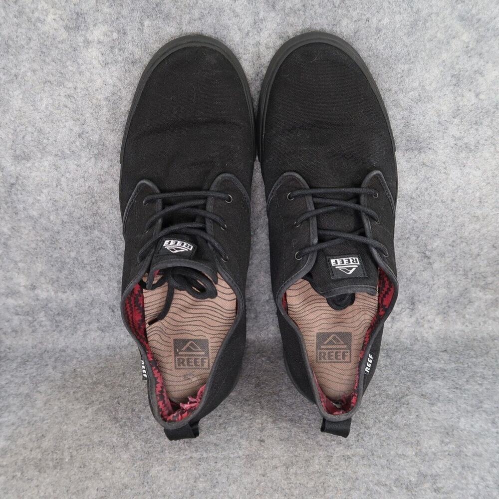 Reef Shoes Mens 12 Sneakers Casual Canvas Black Lace Up Landis 2 Lifestyle Beach - Picture 6 of 14